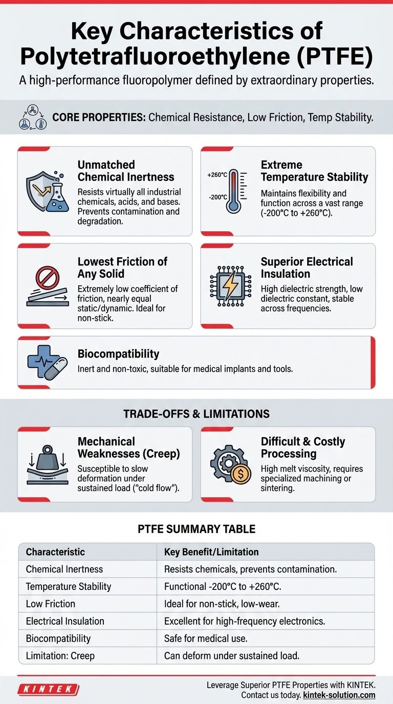 What are the key characteristics of polytetrafluoroethylene (PTFE)? Unlocking High-Performance Material Properties Visual Guide