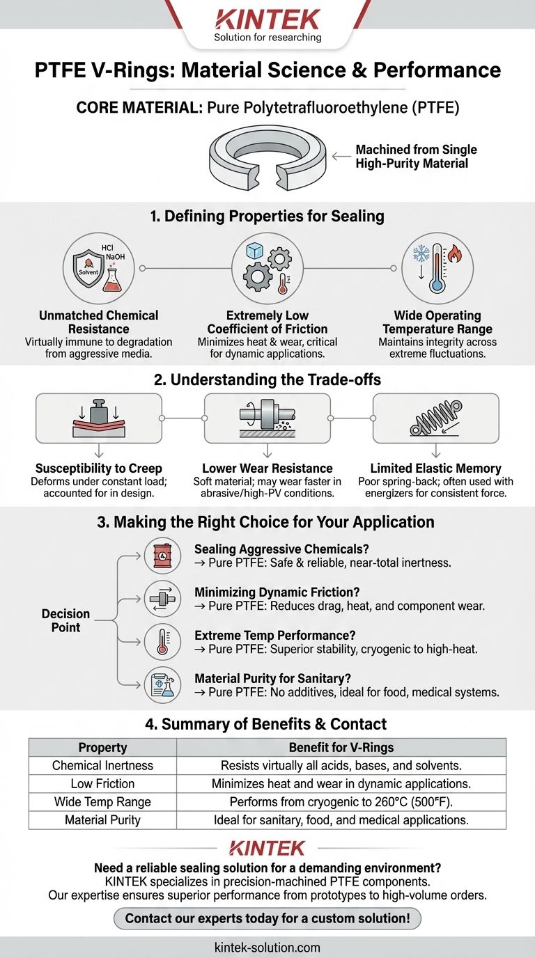 PTFE V-링을 만드는 데 사용되는 재료는 무엇입니까? 우수한 내화학성 및 내열성 씰링을 위한 순수 PTFE 시각적 가이드