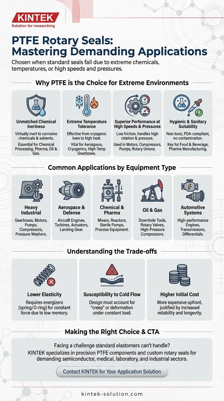 PTFE 로터리 씰은 일반적으로 어떤 유형의 응용 분야에서 사용됩니까? 극한의 화학 물질, 온도 및 속도 문제를 해결하세요 시각적 가이드