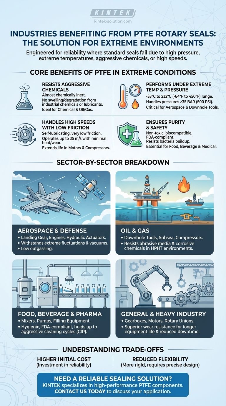 PTFE 로터리 씰 사용으로 혜택을 받는 산업 분야는 어디인가요? 극한 환경 문제 해결 시각적 가이드
