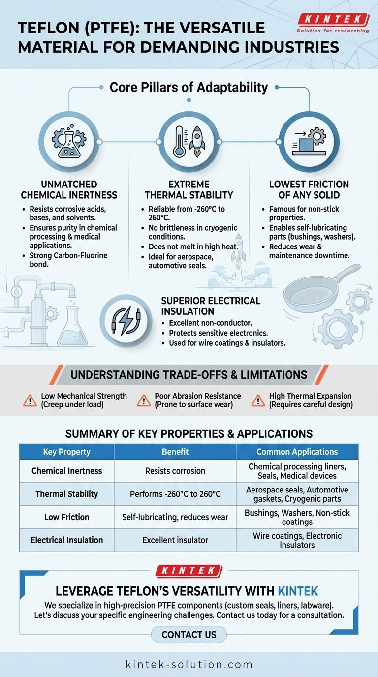 Cosa rende il Teflon un materiale versatile in tutti i settori? Le sue proprietà chimiche, termiche e di attrito uniche Guida Visiva