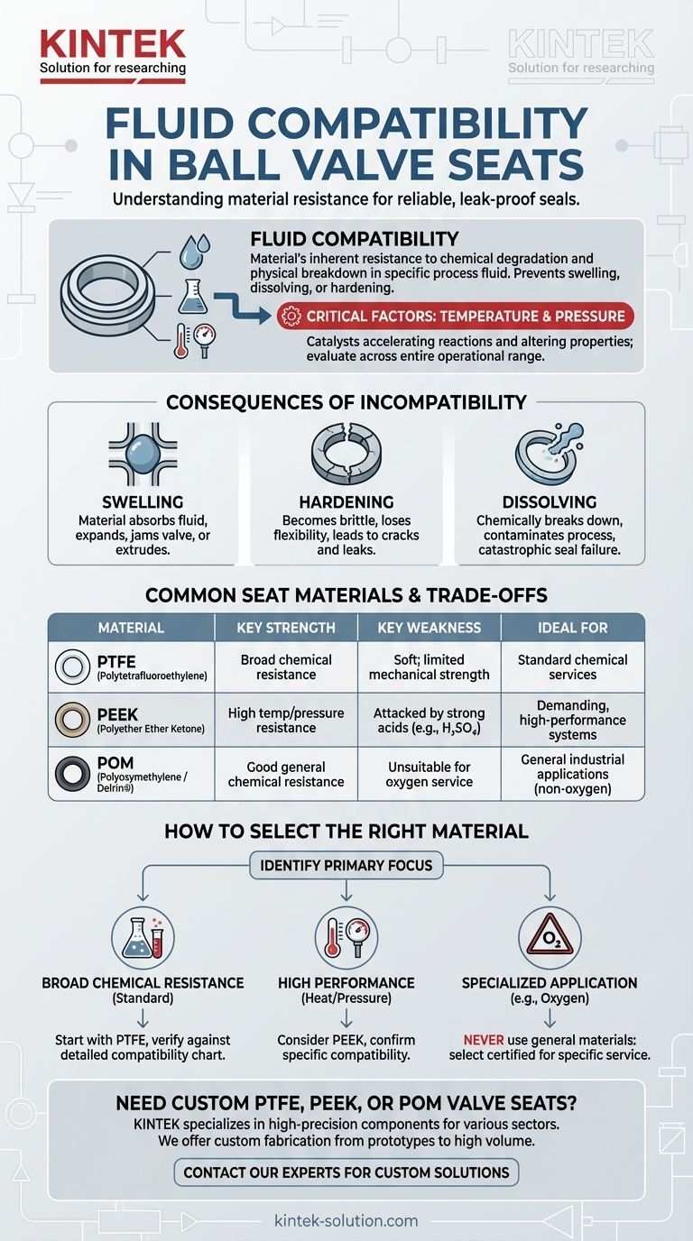 볼 밸브 시트에서 유체 적합성이란 무엇인가요? 안정적인 밀봉을 보장하고 고장을 방지하세요 시각적 가이드