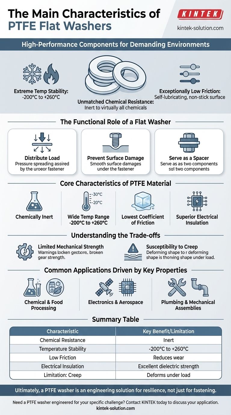 PTFE 평 와셔의 주요 특징은 무엇인가요? 까다로운 씰링을 위한 필수 속성 시각적 가이드