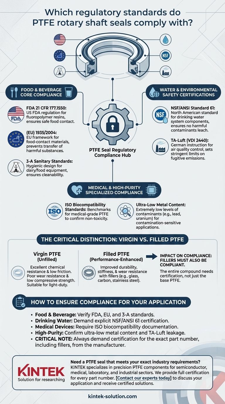PTFE 로터리 샤프트 씰은 어떤 규제 표준을 준수해야 합니까? 귀하의 애플리케이션에 대한 규정 준수를 보장하십시오 시각적 가이드