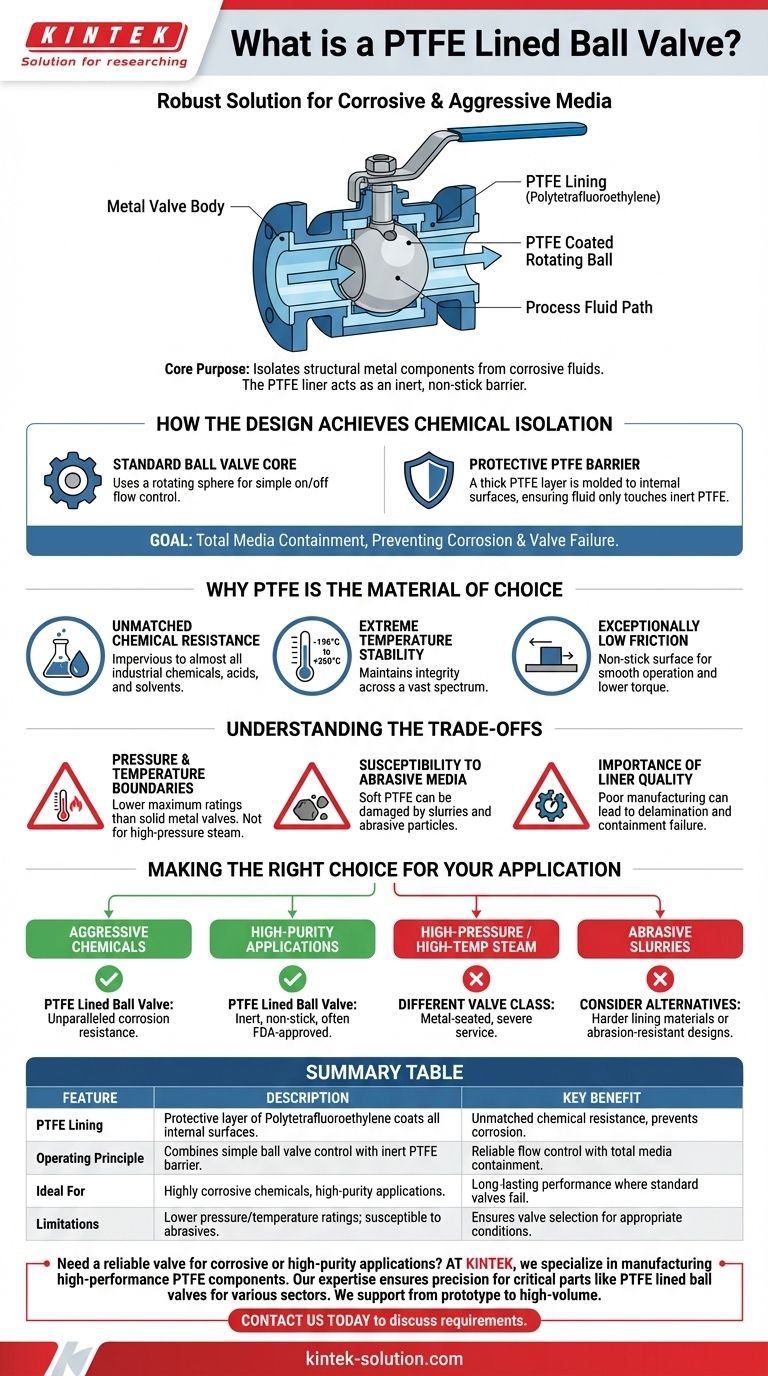 PTFE 라이닝 볼 밸브란 무엇인가요? 공격적인 화학 물질을 위한 내부식성 솔루션 시각적 가이드