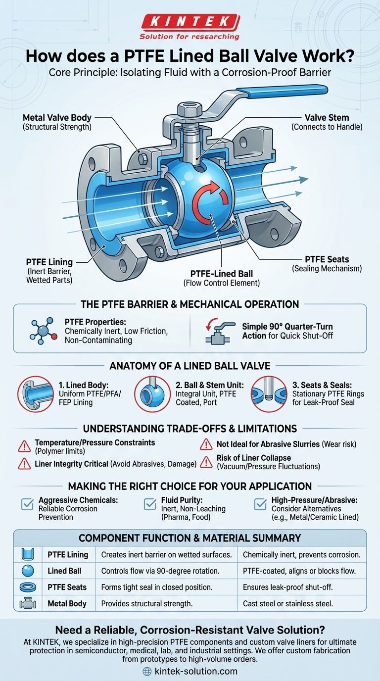 ¿Cómo funciona una válvula de bola revestida de PTFE? Una guía para el control de flujo libre de corrosión Guía Visual
