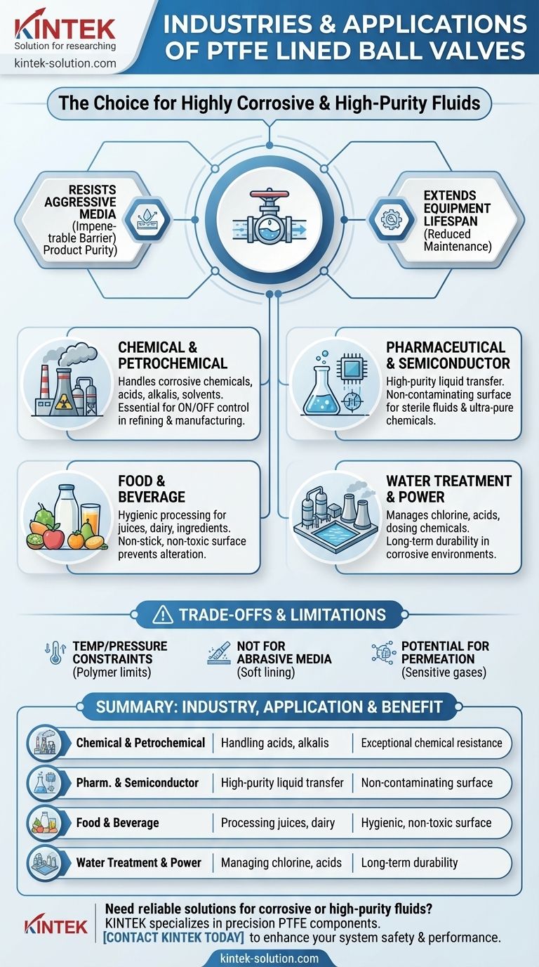 In which industries are PTFE lined ball valves commonly used? Master Corrosive & High-Purity Fluid Control Visual Guide