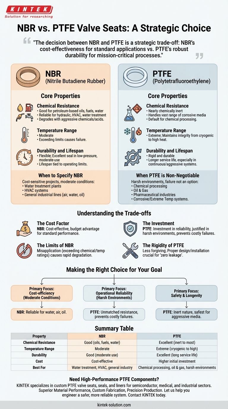 버터플라이 밸브에서 NBR과 PTFE 시트 재료의 주요 차이점은 무엇입니까? 시스템에 적합한 재료 선택 시각적 가이드
