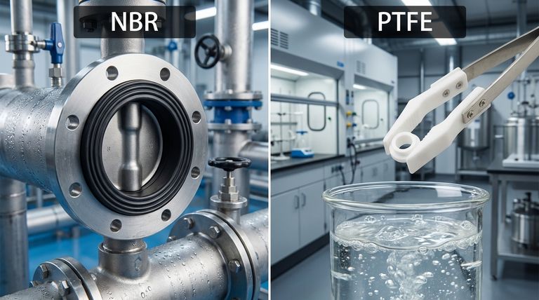 버터플라이 밸브에서 NBR과 PTFE 시트 재료의 주요 차이점은 무엇입니까? 시스템에 적합한 재료 선택