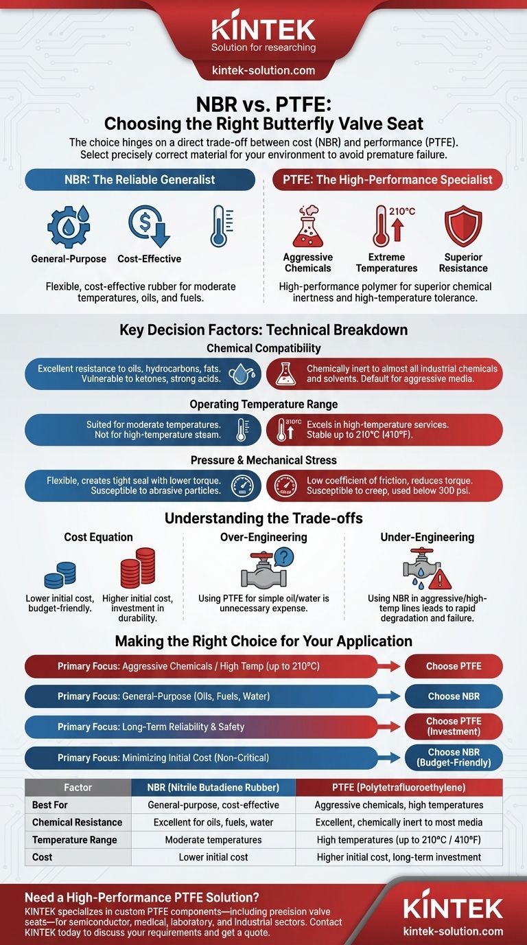 버터플라이 밸브용 NBR 및 PTFE 시트 재료 중 선택할 때 고려해야 할 요소는 무엇입니까? 시각적 가이드