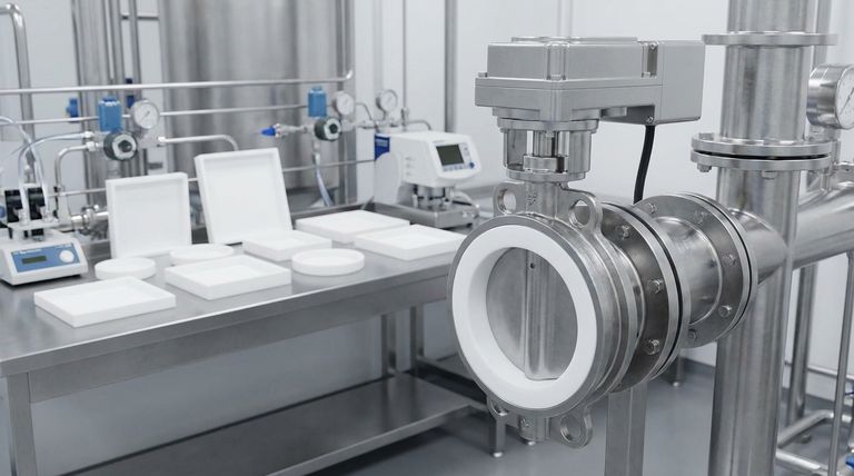 Warum wird PTFE häufig in elektrisch betätigten Absperrklappenventilen verwendet? Erzielen Sie eine zuverlässige, automatisierte Durchflussregelung