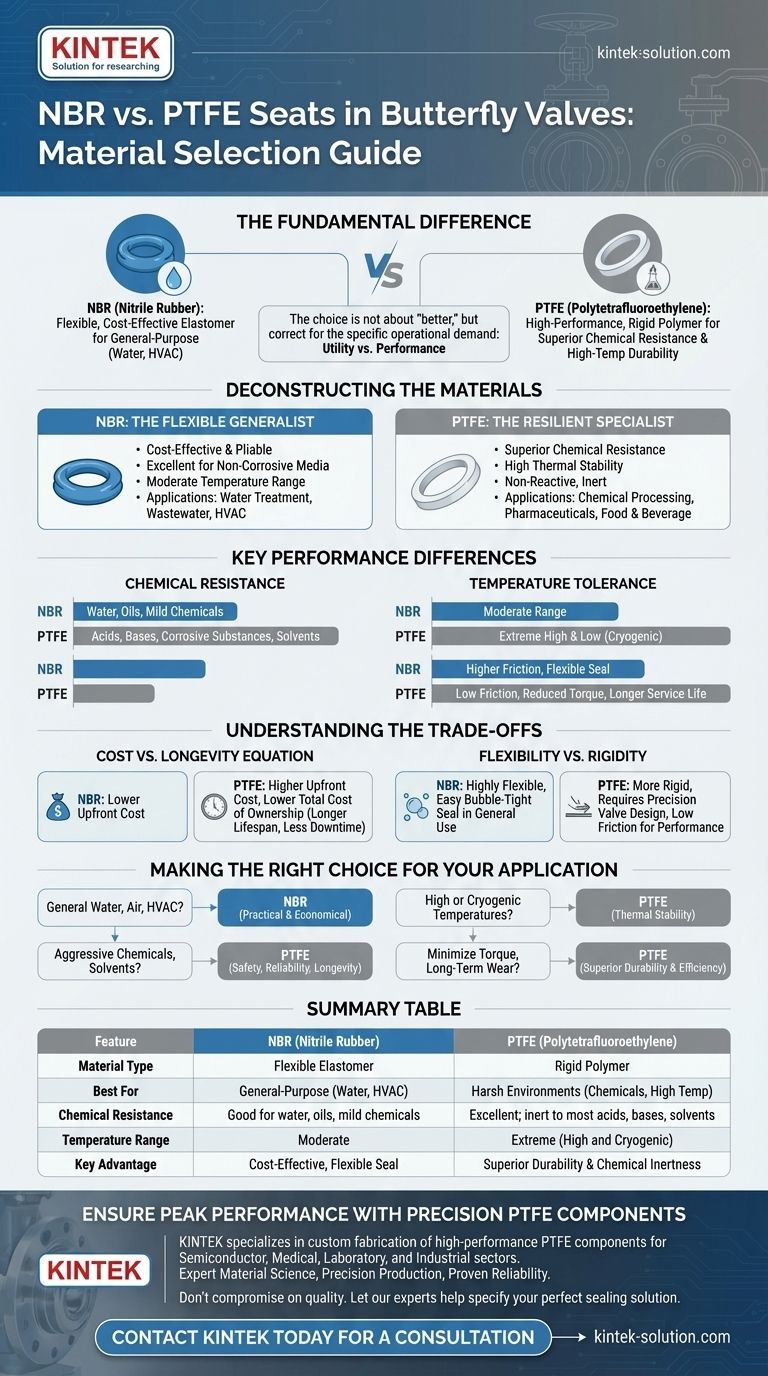 버터플라이 밸브에서 NBR 시트와 PTFE 시트의 주요 차이점은 무엇입니까? 시스템에 적합한 씰을 선택하십시오. 시각적 가이드
