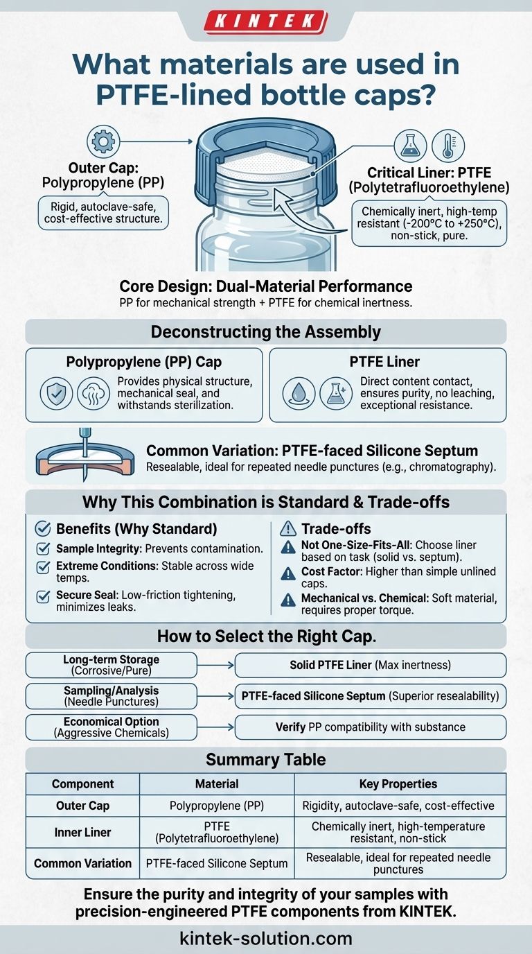 Какие материалы используются в крышках для бутылок с футеровкой из ПТФЭ? Руководство по крышкам из ПП и футеровке из ПТФЭ Визуальное руководство