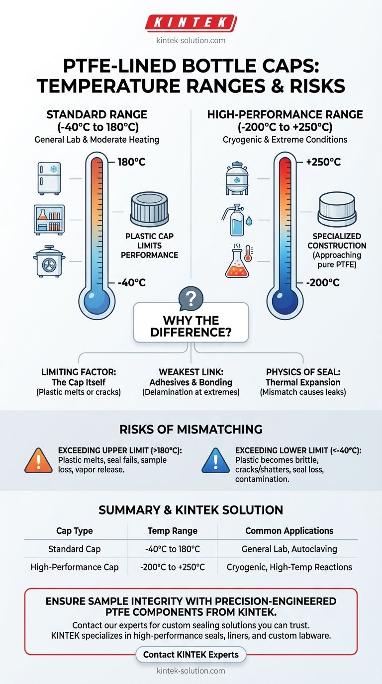 PTFE 라이너 캡의 온도 범위는 어떻게 되나요? 귀하의 중요 응용 분야를 위해 -200°C에서 +250°C까지 시각적 가이드
