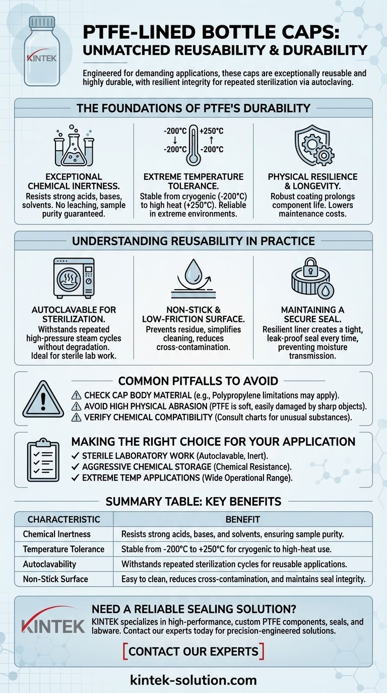 What are the reusability and durability characteristics of PTFE-lined bottle caps? Engineered for Repeated, Reliable Use Visual Guide