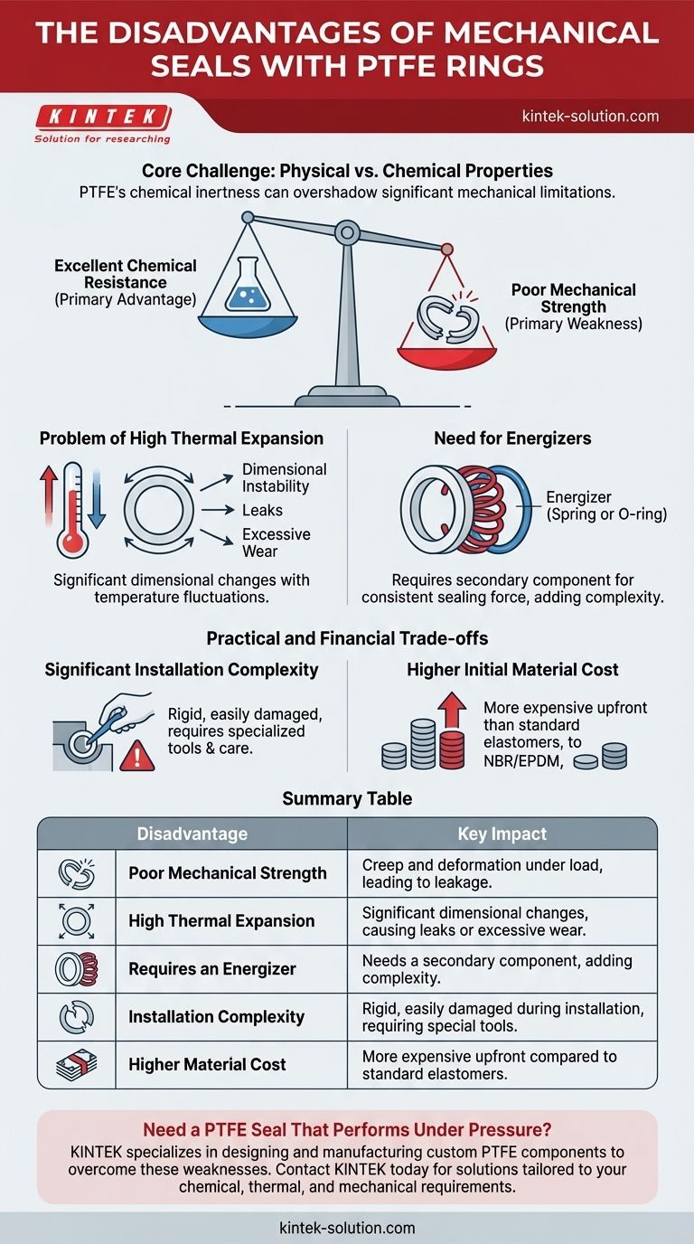 PTFE 링을 사용하는 기계적 씰의 단점은 무엇입니까? 크리프 및 열 불안정성의 위험 이해 시각적 가이드