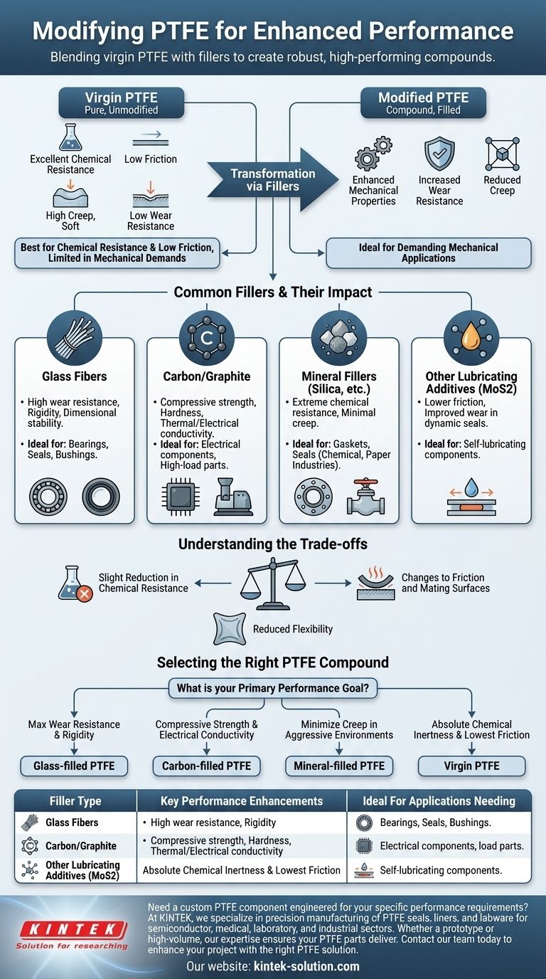 PTFE의 성능 향상을 위해 어떤 수정을 가할 수 있습니까? 필러를 사용하여 내마모성 및 강도 향상 시각적 가이드