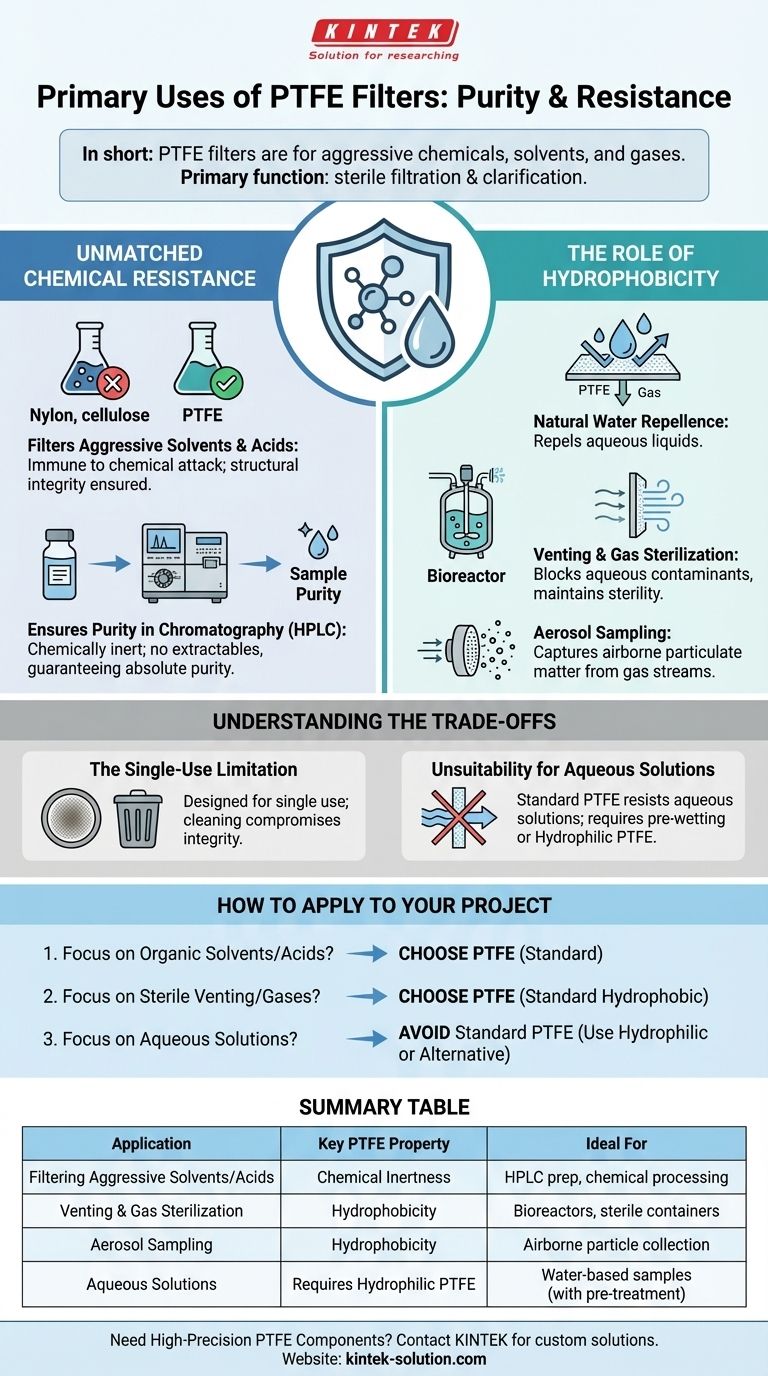 PTFE 필터의 주요 용도는 무엇입니까? 공격적인 화학 물질에 대한 순수하고 멸균된 여과 달성 시각적 가이드