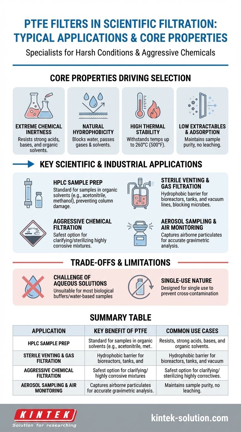 과학적 여과에서 PTFE 필터의 일반적인 응용 분야는 무엇입니까? 혹독한 화학 물질 및 가스 여과 마스터하기 시각적 가이드