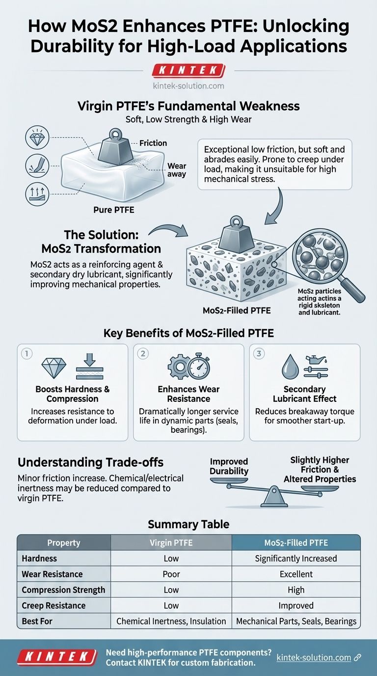 ¿Cómo mejora el disulfuro de molibdeno (MoS2) el PTFE? Aumenta la dureza, la resistencia al desgaste y la durabilidad Guía Visual