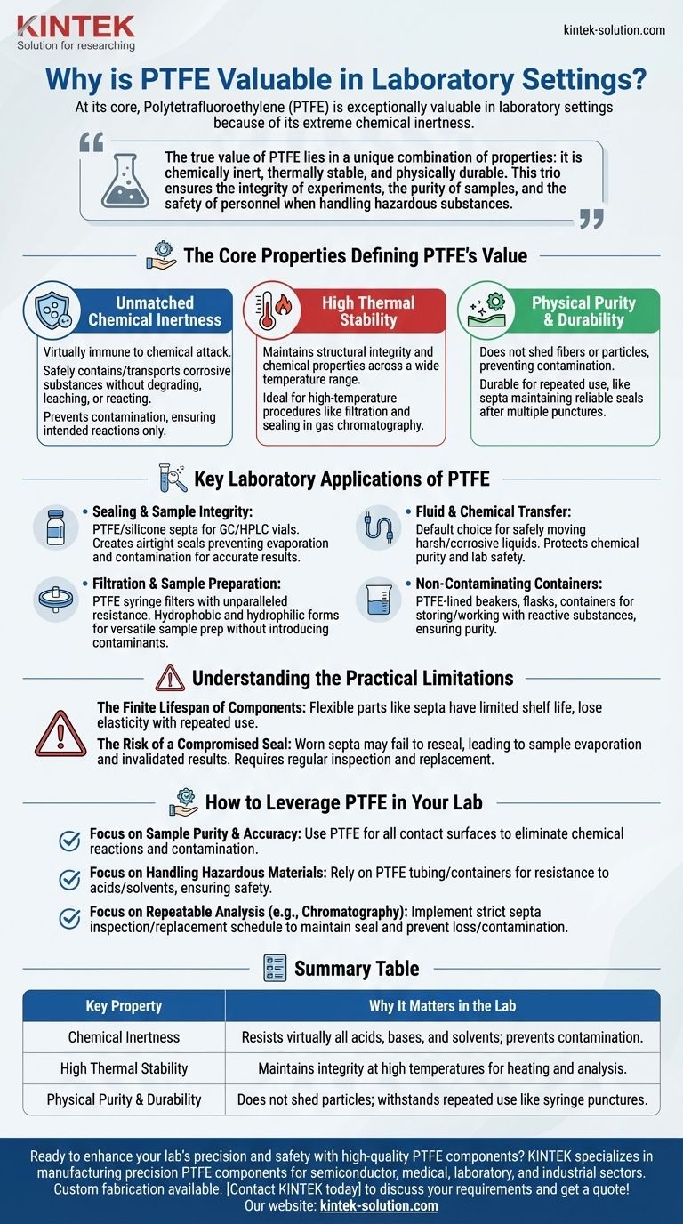 PTFE는 실험실 환경에서 특히 왜 중요할까요? 타의 추종을 불허하는 순도와 안전성을 달성하세요 시각적 가이드