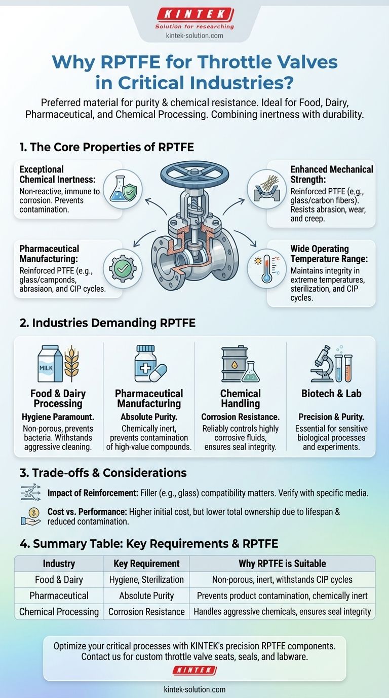 RPTFE는 어떤 산업 분야의 스로틀 밸브에 특히 적합합니까? 순도와 내구성을 보장하십시오. 시각적 가이드
