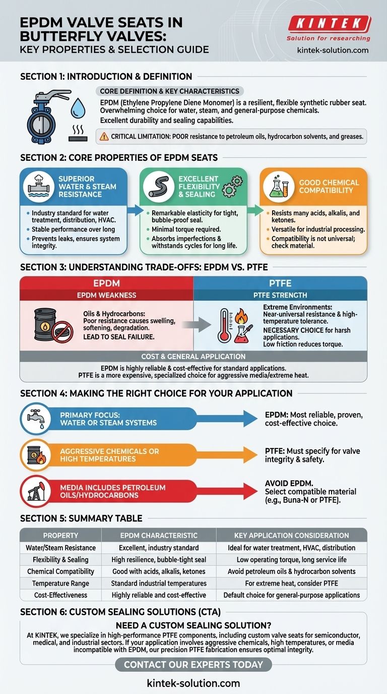 버터플라이 밸브에서 EPDM 밸브 시트의 주요 특성은 무엇입니까? 우수한 물 및 증기 밀봉을 위한 가이드 시각적 가이드