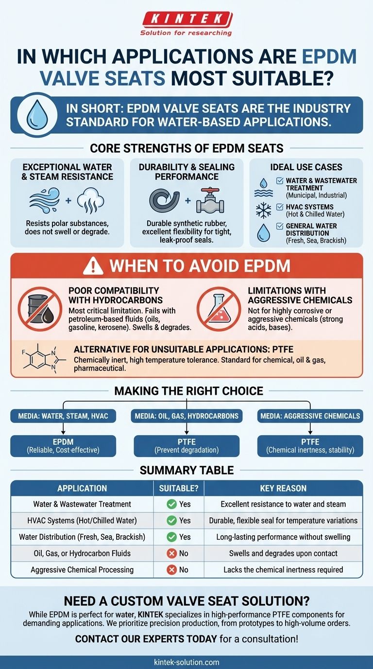 EPDM 밸브 시트는 어떤 응용 분야에 가장 적합합니까? 물 및 증기 시스템 가이드 시각적 가이드