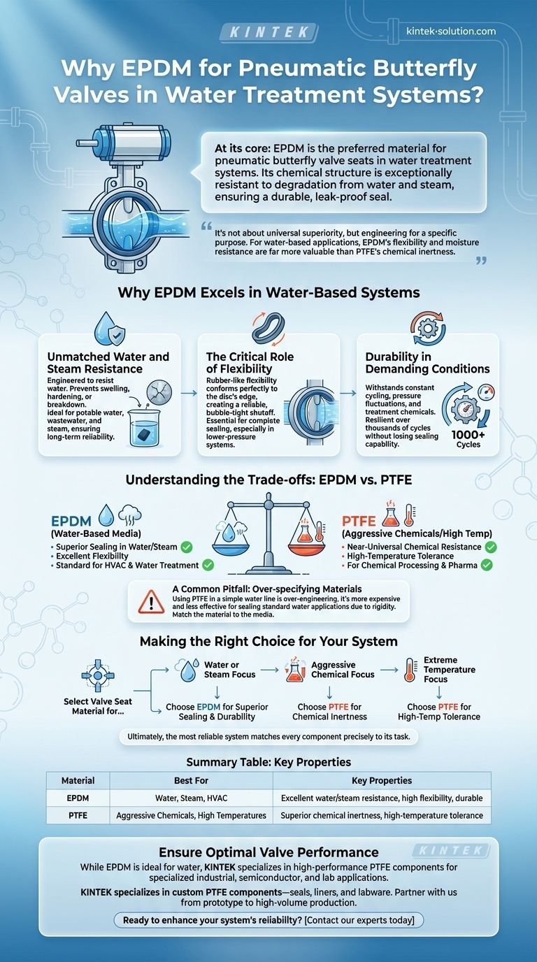 수처리 시스템에서 공압 버터플라이 밸브에 EPDM이 선호되는 이유는 무엇입니까? | KINTEK 시각적 가이드