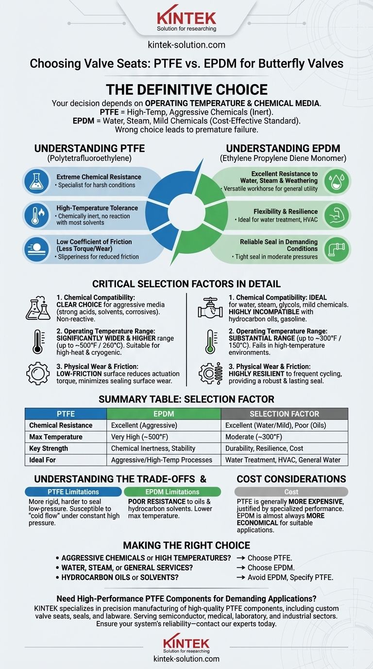Welche Faktoren sollten bei der Auswahl zwischen PTFE- und EPDM-Ventilsitzen für Absperrklappen berücksichtigt werden? Gewährleistung langfristiger Zuverlässigkeit und Vermeidung kostspieliger Ausfälle Visuelle Anleitung
