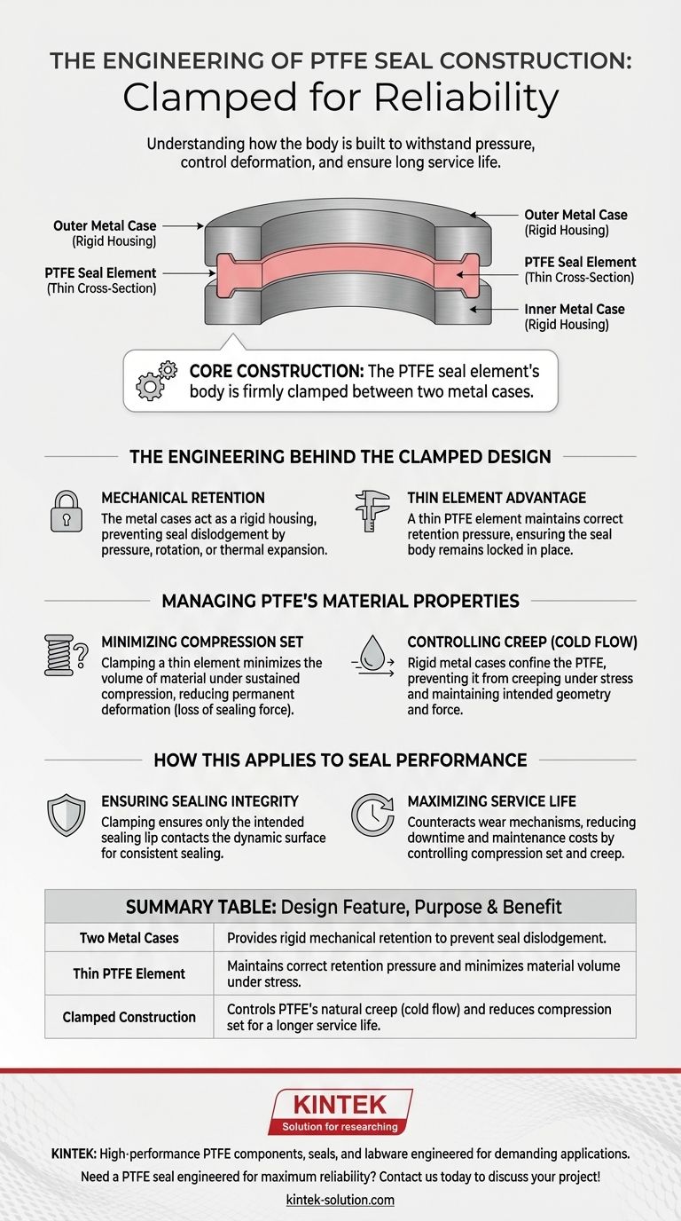 PTFE 씰 요소의 본체 부분은 일반적으로 어떻게 구성됩니까? 클램프 설계로 성능 확보 시각적 가이드