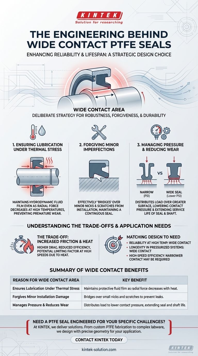 在 PTFE 密封元件中故意设计宽接触面积的原因是什么？提高可靠性和使用寿命 图解指南
