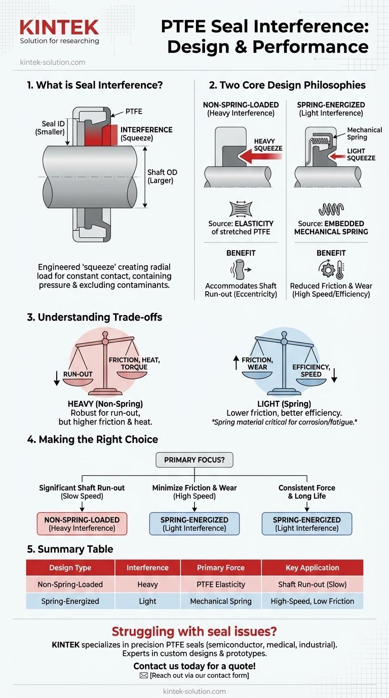 PTFE 씰 설계에 따라 간섭 수준이 어떻게 달라지나요? 애플리케이션에 적합한 제품을 선택하세요 시각적 가이드