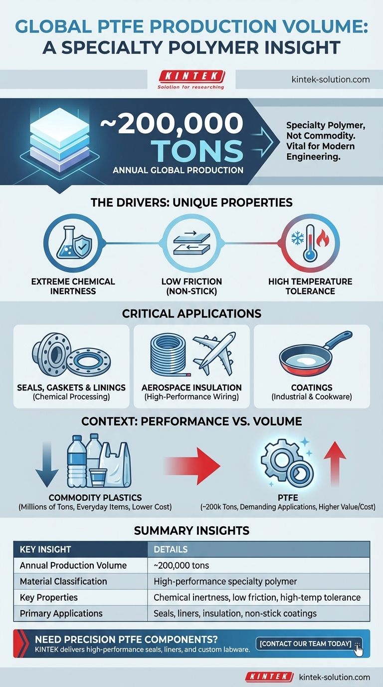 ما هو حجم الإنتاج العالمي السنوي لـ PTFE؟ مقياس بوليمر عالي الأداء دليل مرئي