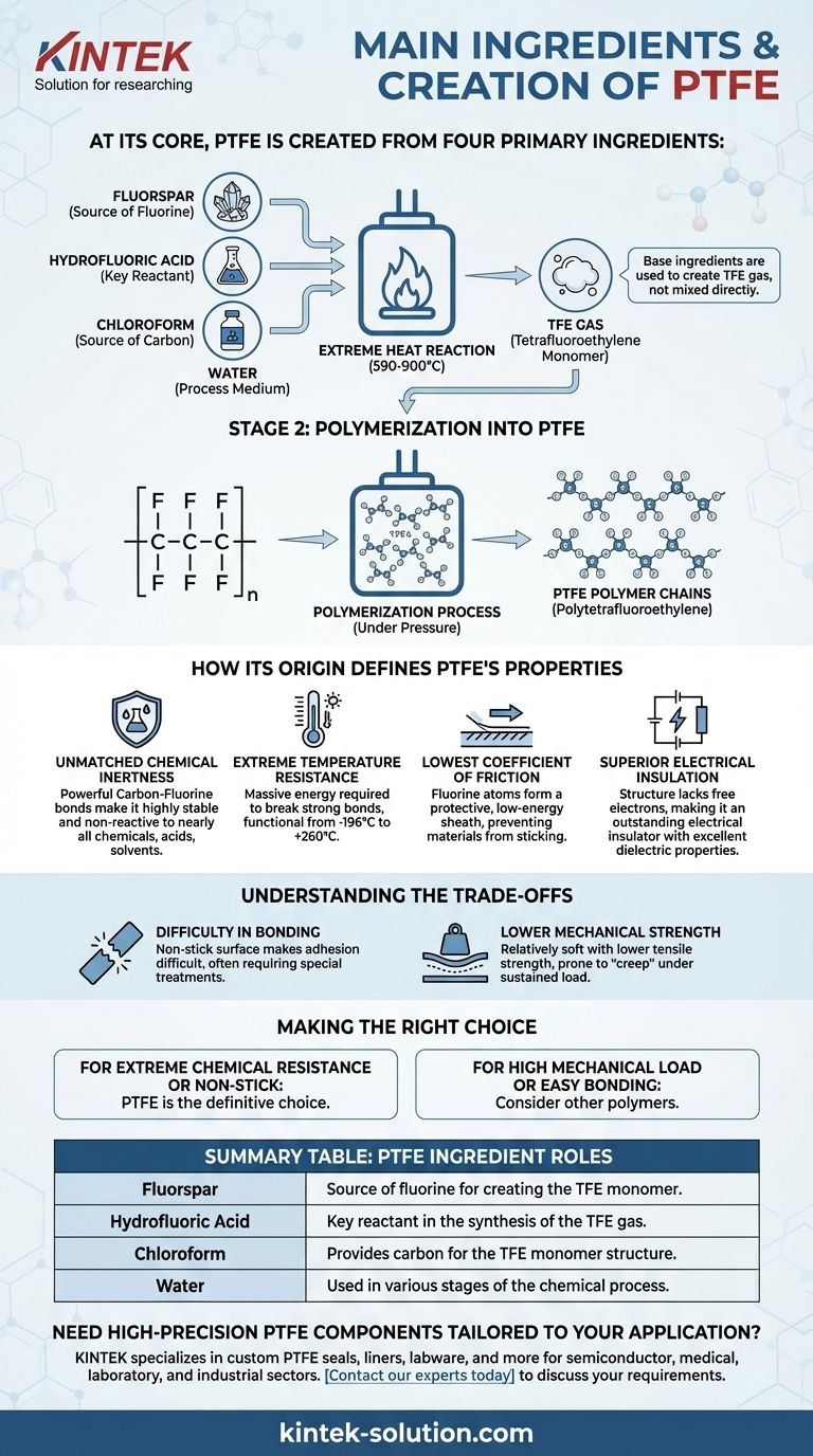 PTFE를 만드는 데 사용되는 주요 성분은 무엇입니까? 고성능 폴리머의 화학적 원리 시각적 가이드