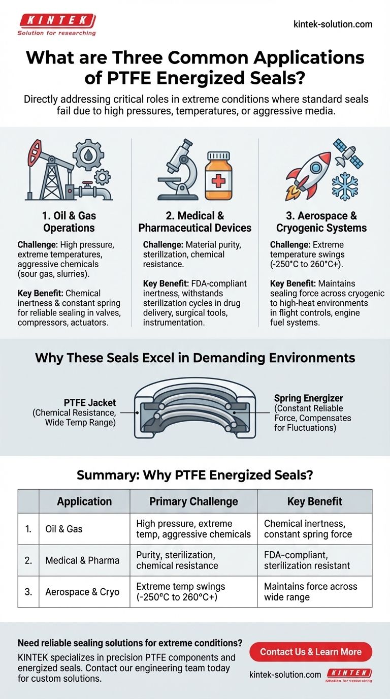 PTFE 에너지 씰의 세 가지 일반적인 응용 분야는 무엇입니까? 석유 및 가스, 의료 및 항공 우주 분야의 중요 응용 분야 시각적 가이드