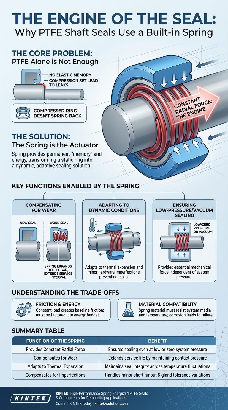 PTFE 샤프트 씰에 내장된 스프링의 목적은 무엇입니까? 안정적이고 오래 지속되는 씰링을 보장하기 위함입니다 시각적 가이드