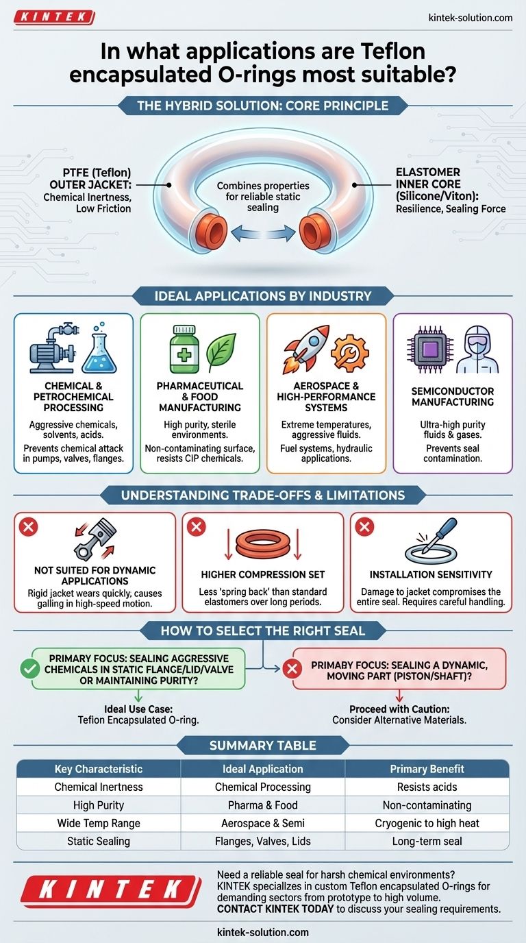 테프론 캡슐형 O-링은 어떤 응용 분야에 가장 적합한가요? 가혹한 화학 물질 밀봉에 이상적입니다. 시각적 가이드