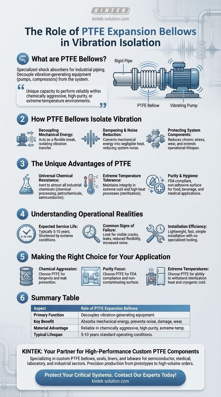 ما هو الدور الذي تلعبه منافيخ التمدد المصنوعة من PTFE في عزل الاهتزازات؟ حماية أنظمة الأنابيب من أضرار الاهتزاز دليل مرئي