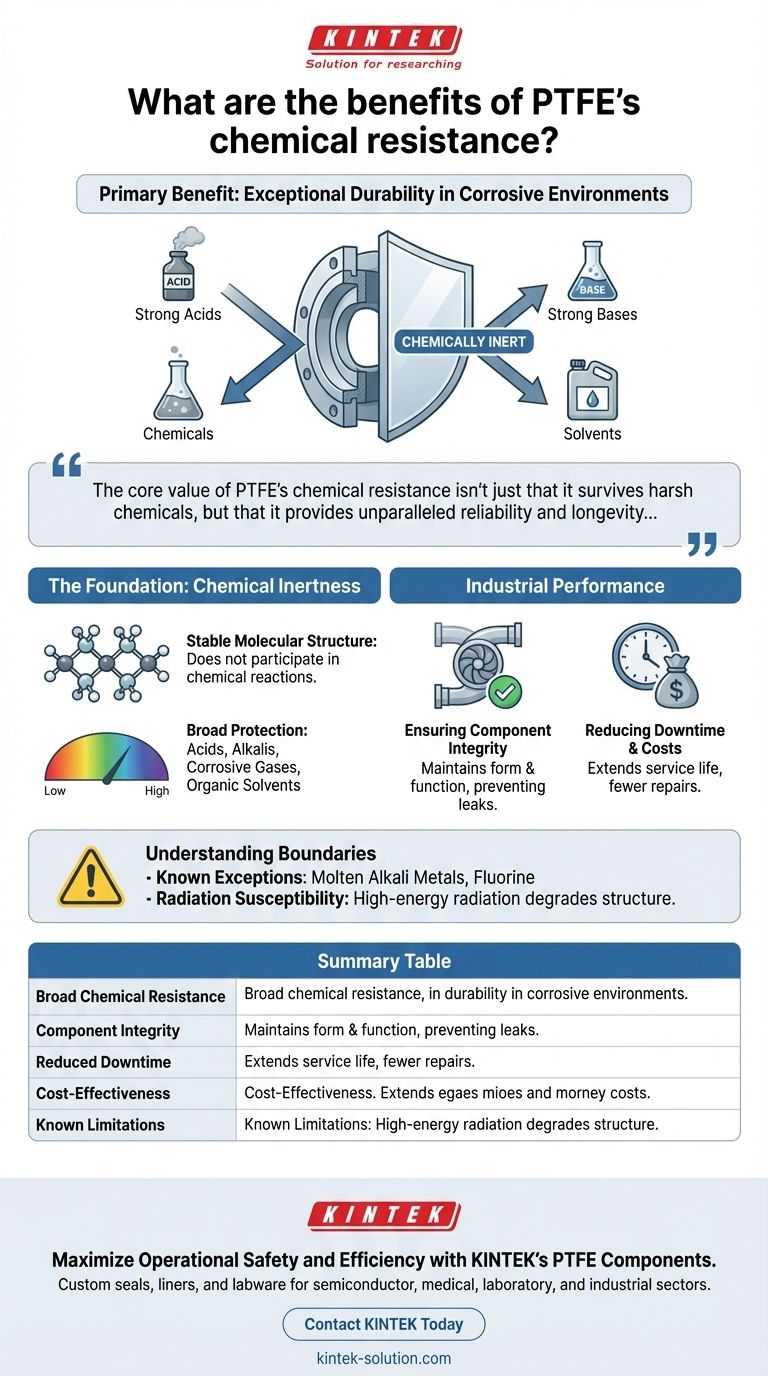PTFE의 내화학성이 갖는 이점은 무엇인가요? 부식성 환경에서 타의 추종을 불허하는 신뢰성 확보 시각적 가이드