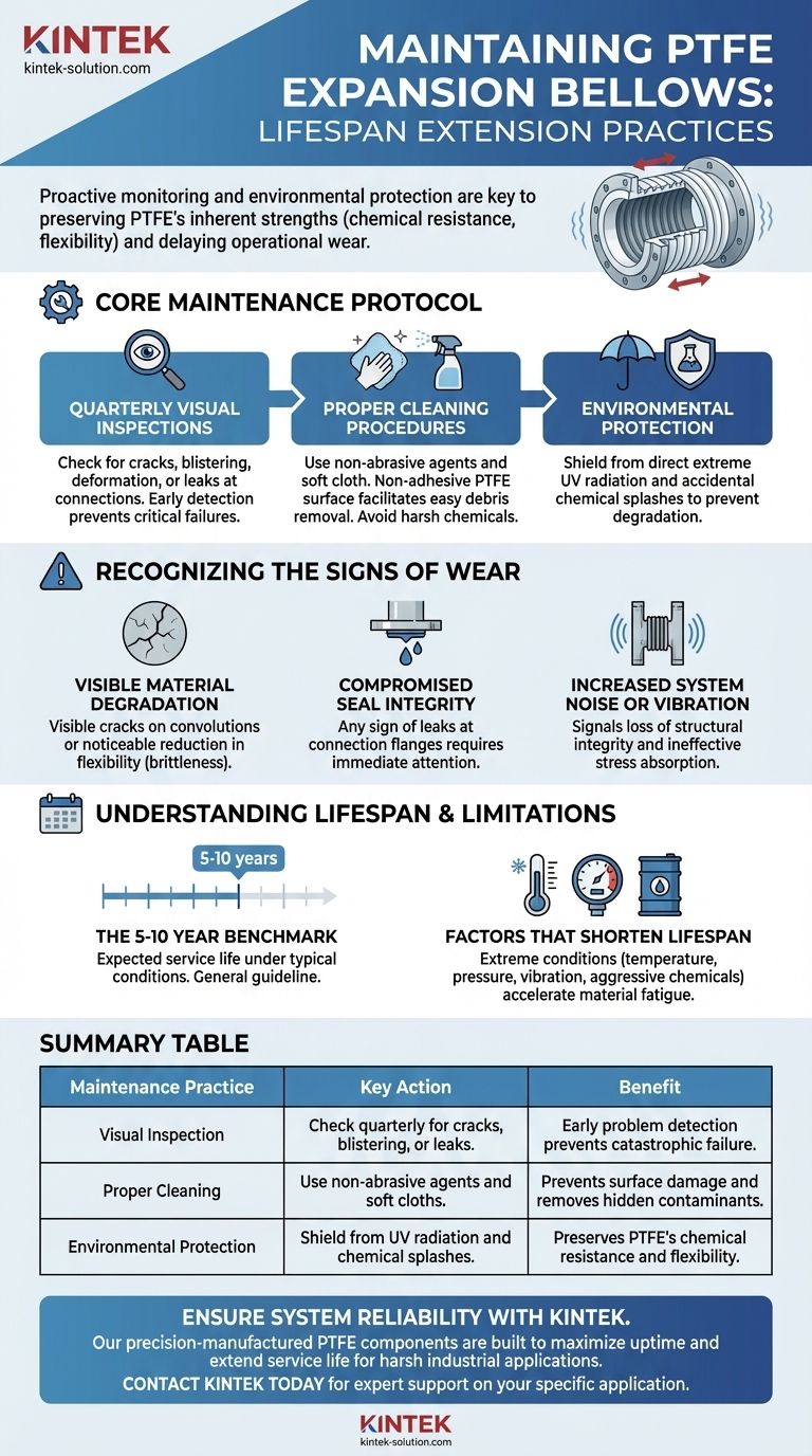 PTFE 팽창 벨로우즈의 수명을 연장하는 유지보수 관행은 무엇인가요? 가동 중지 시간을 최대화하기 위한 가이드 시각적 가이드