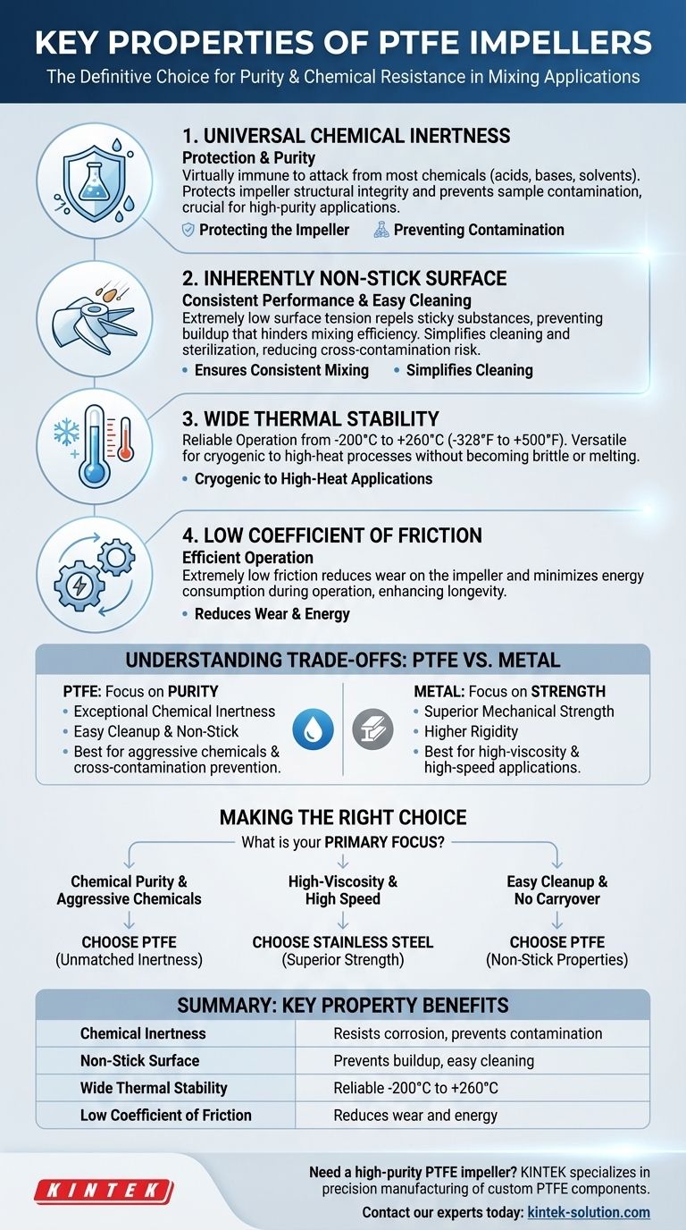 PTFE를 임펠러에 적합하게 만드는 주요 특성은 무엇입니까? 순수하고 오염 없는 혼합을 달성하십시오 시각적 가이드