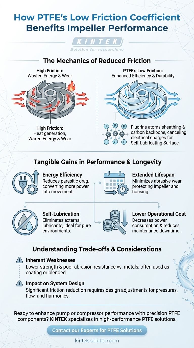 PTFE의 낮은 마찰 계수가 임펠러 성능에 어떤 이점을 제공합니까? 효율성 및 수명 향상 시각적 가이드