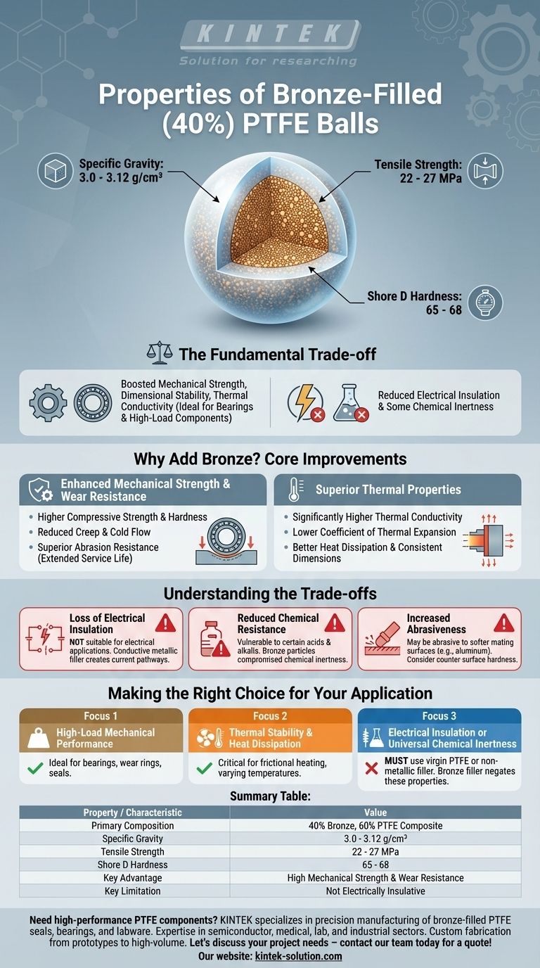 40% 청동 충전 PTFE 볼의 특성은 무엇인가요? 향상된 강도 및 내마모성에 대한 안내 시각적 가이드