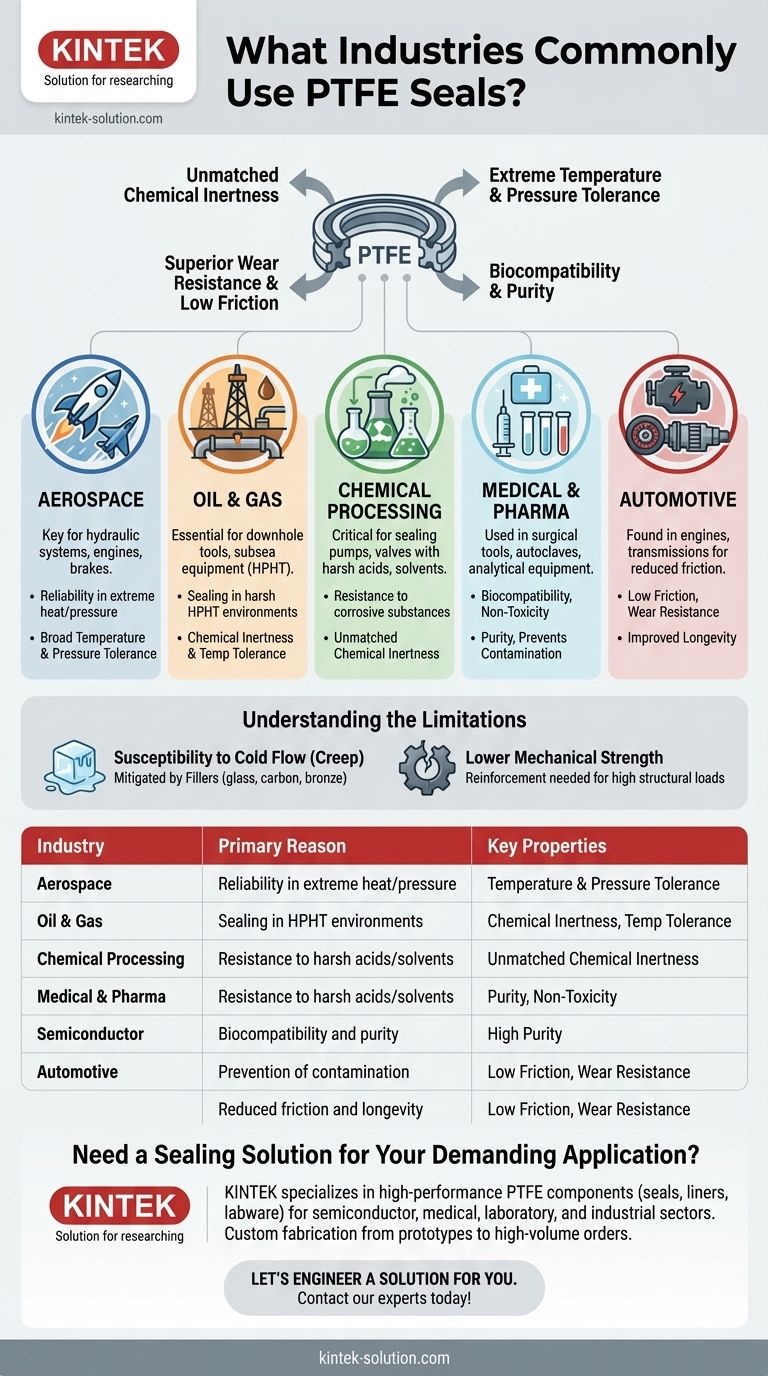 ما هي الصناعات التي تستخدم موانع التسرب المصنوعة من PTFE بشكل شائع؟ الدليل الشامل للتطبيقات عالية الأداء دليل مرئي