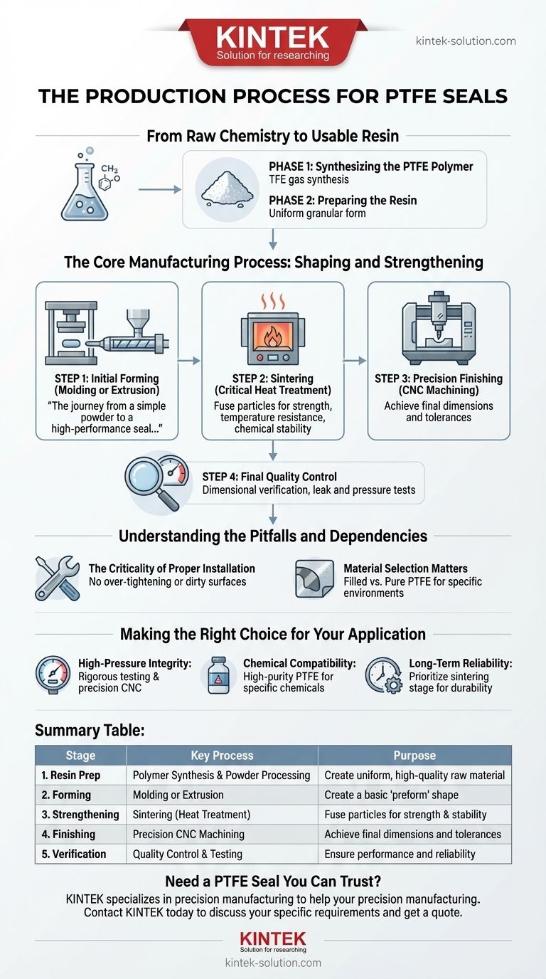 PTFE 씰의 생산 공정은 무엇입니까? 원료 PTFE에서 정밀 씰링 부품까지 시각적 가이드