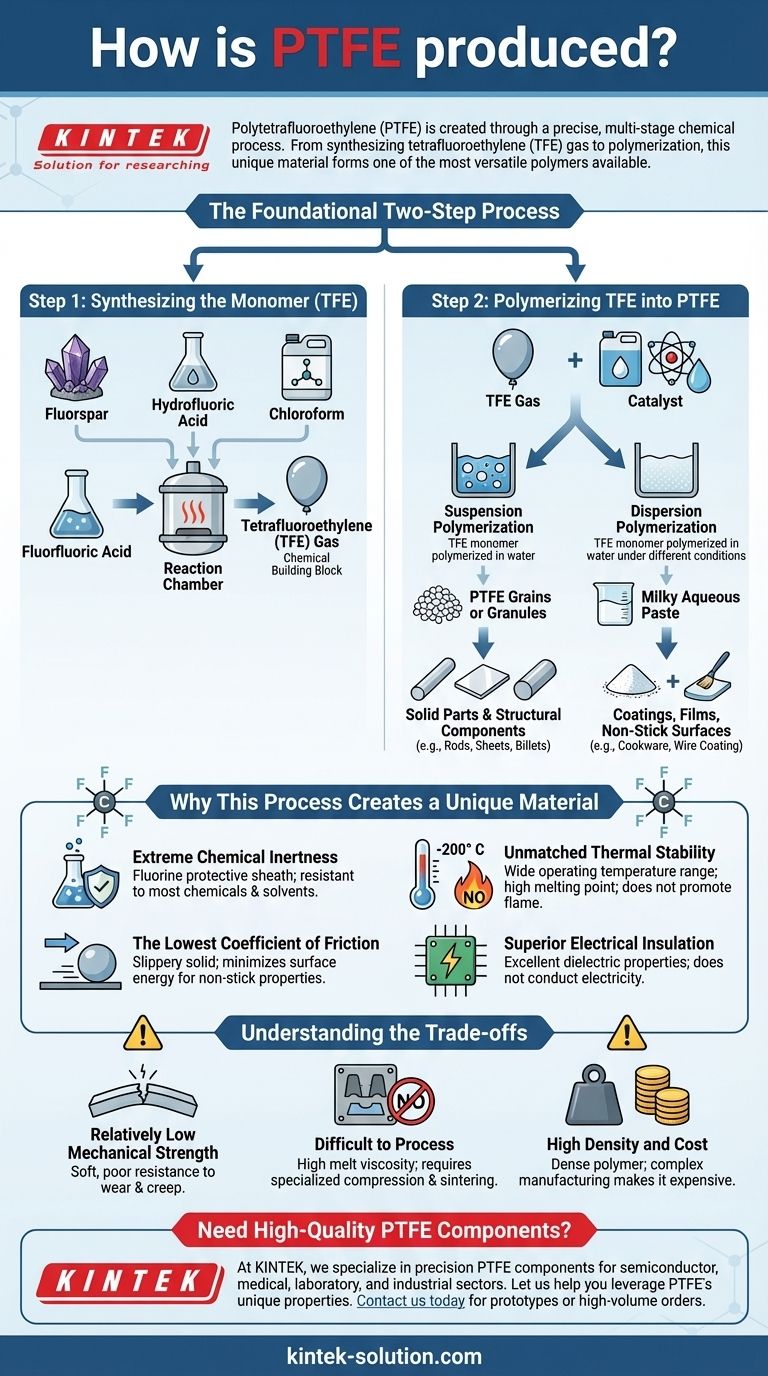 PTFE는 어떻게 생산되나요? TFE 가스에서 고성능 폴리머까지 시각적 가이드