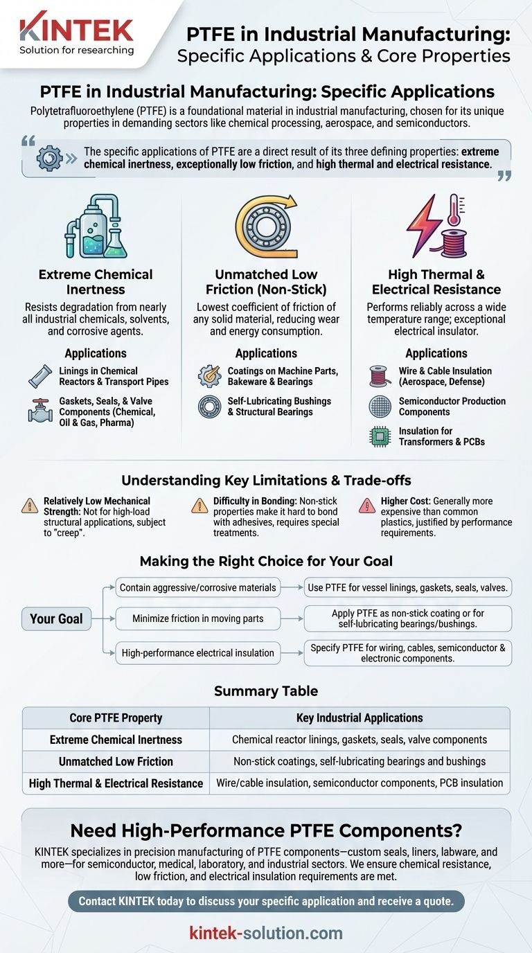 Каковы конкретные области применения ПТФЭ в промышленном производстве? Раскройте химические, фрикционные и электрические решения Визуальное руководство