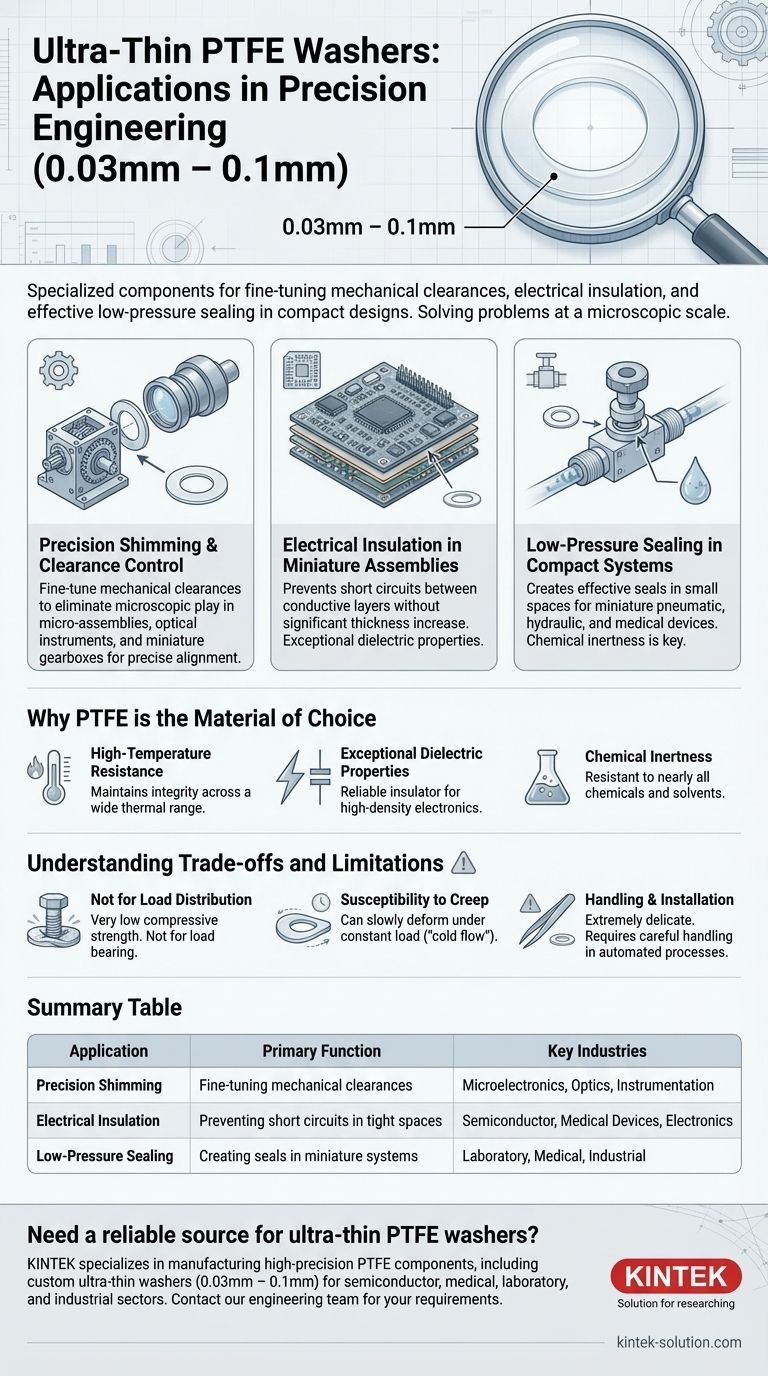 초박형 PTFE 와셔(0.03mm – 0.1mm)의 응용 분야는 무엇인가요? 미세 공학적 난제 해결 시각적 가이드