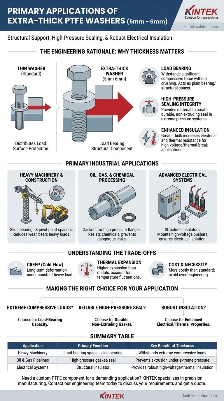 두께가 매우 두꺼운 PTFE 와셔(5mm – 6mm)의 주요 응용 분야는 무엇입니까? 고압 씰링 및 하중 지지 필수 요소 시각적 가이드